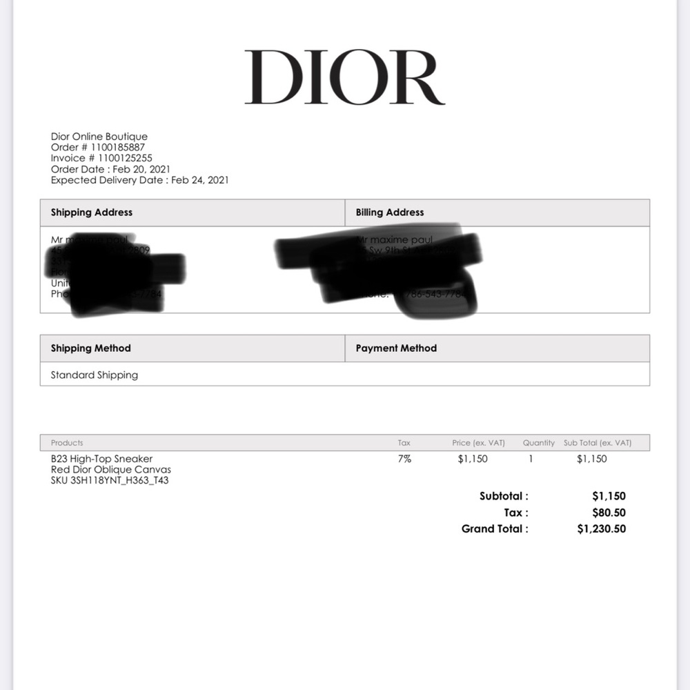 Like new Red Christian Dior b23 in size 43 - Picture 9 of 10